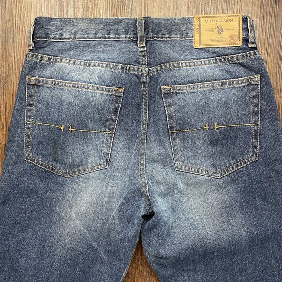 US Polo Assn. Jeans Men 32x30 Blue Straight Relaxed Loose Dark Wash Denim Pants - Picture 4 of 11